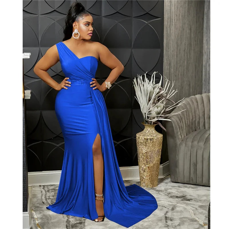 Buffalo One Shoulder Mermaid Evening Dress