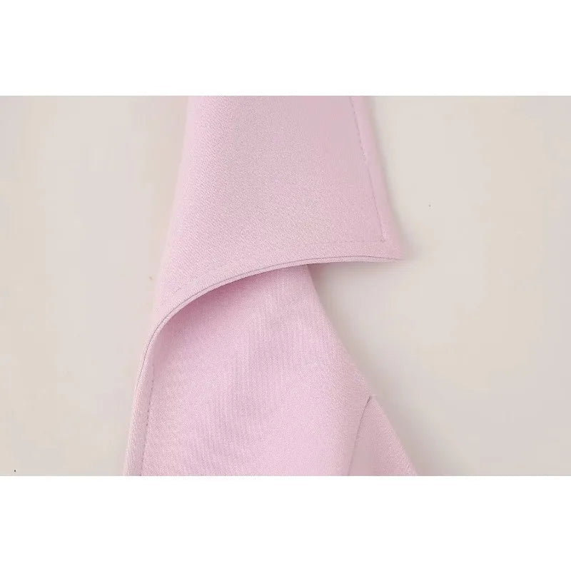 Kima Sexy Hanging Neck Pink Two Piece Sets