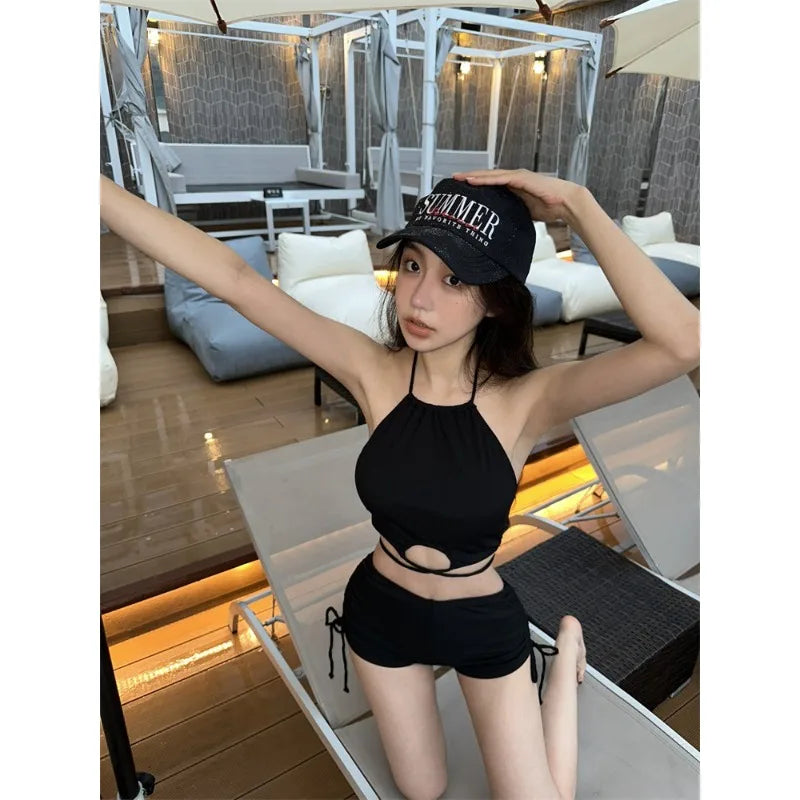 Belinda Hanging Neck Strap Beach Two Piece Sets