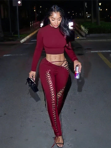 Mahopac Crop Shirring Irregular Hem Skinny Tracksuit Set