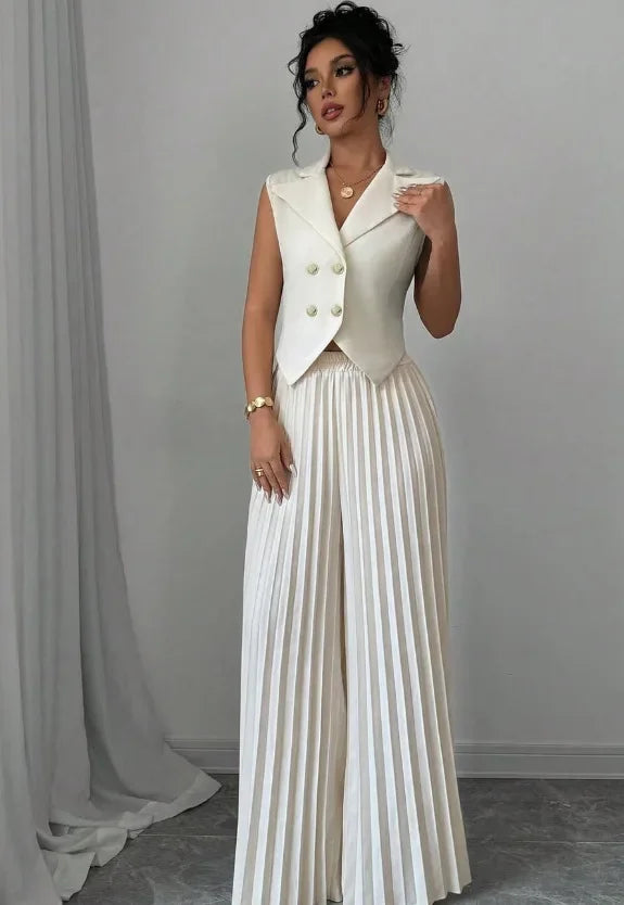 Jessy Fashion Solid Office Suit Casual Two Piece Set