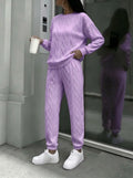 Ela Crewneck Long Sleeve Casual Loose Two Piece Sets