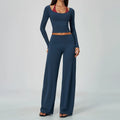 Camila Contrast Color Fitness Suit Tracksuit Two Piece Sets