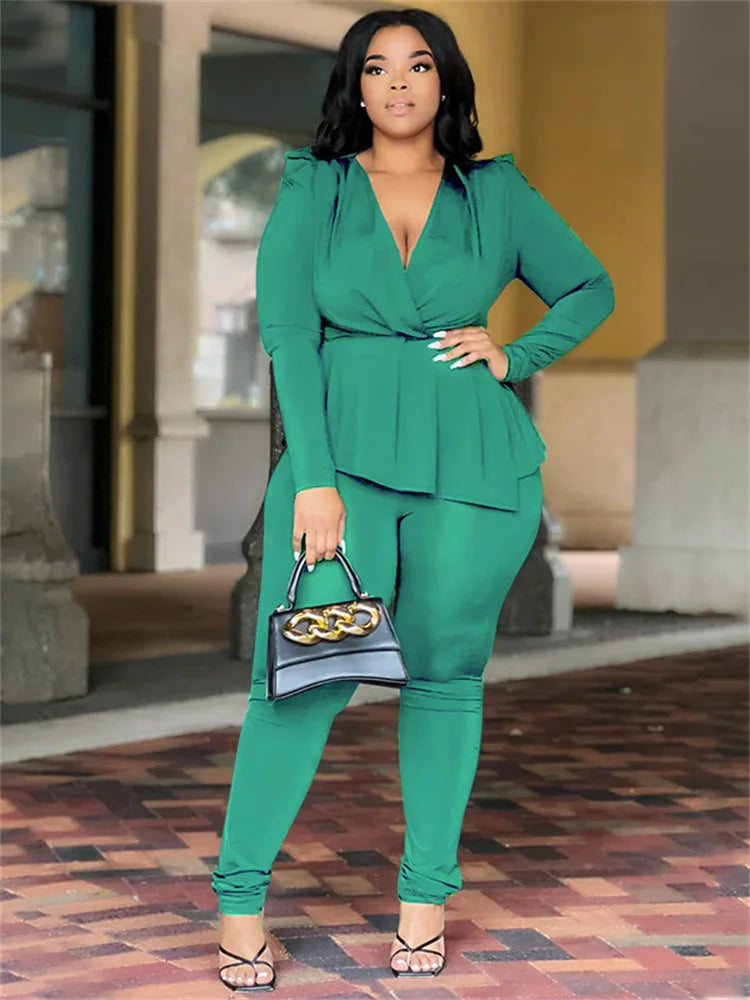 Wanda Plus Size Women Clothing Two Piece Sets