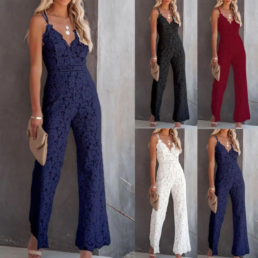 Slim Romper  Fashion V Neck Spaghetti Straps Jumpsuit  Jumpsuit Office Lady Overalls