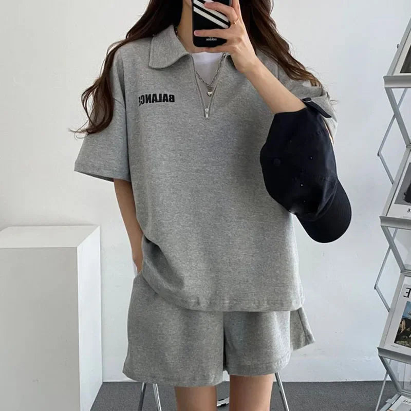 Greicy Tracksuits Female Summer Casual Two Piece Sets