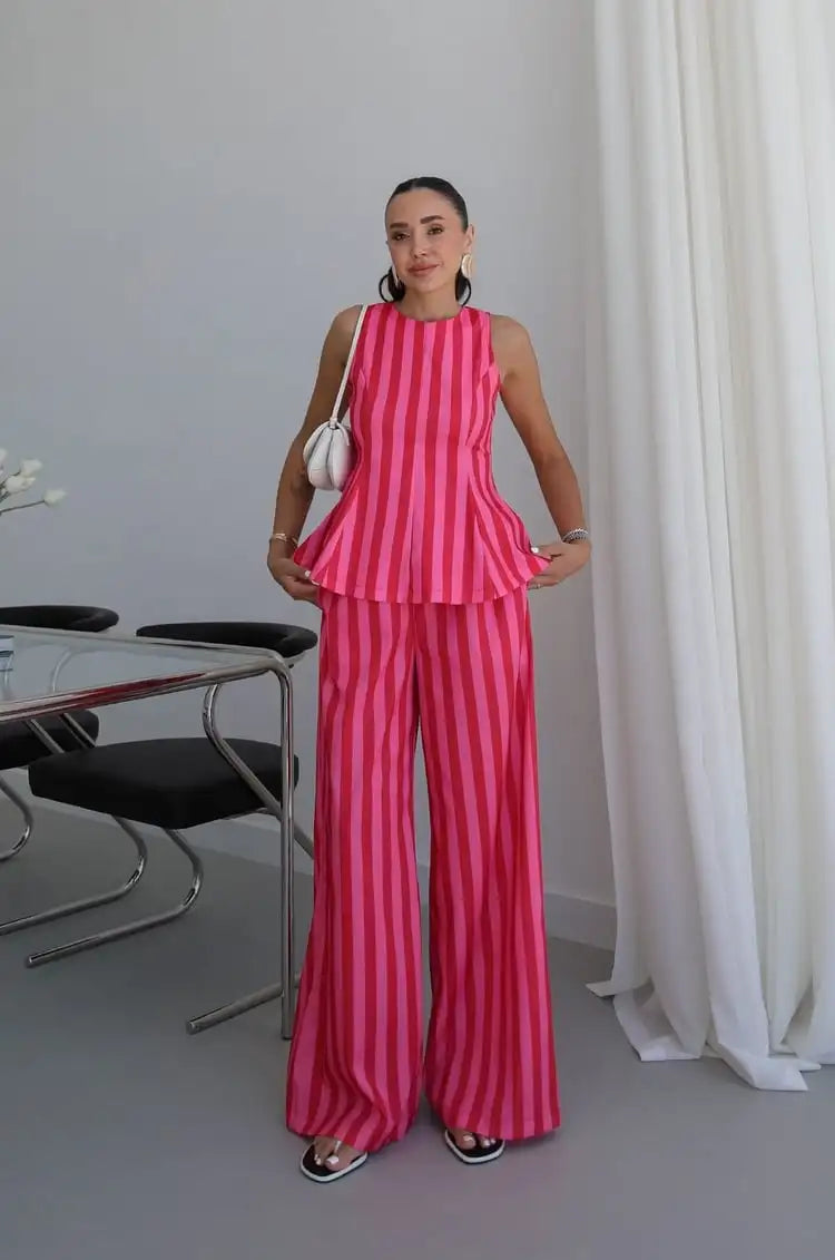 Angela Wide Leg Elegant Summer Casual Two Piece Sets