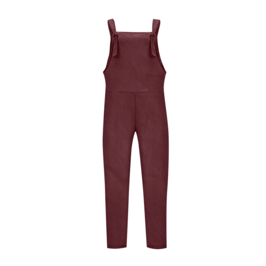 Women Plus Size Overalls Jumpsuits Casual Solid Loose Dungarees Retro Fashion