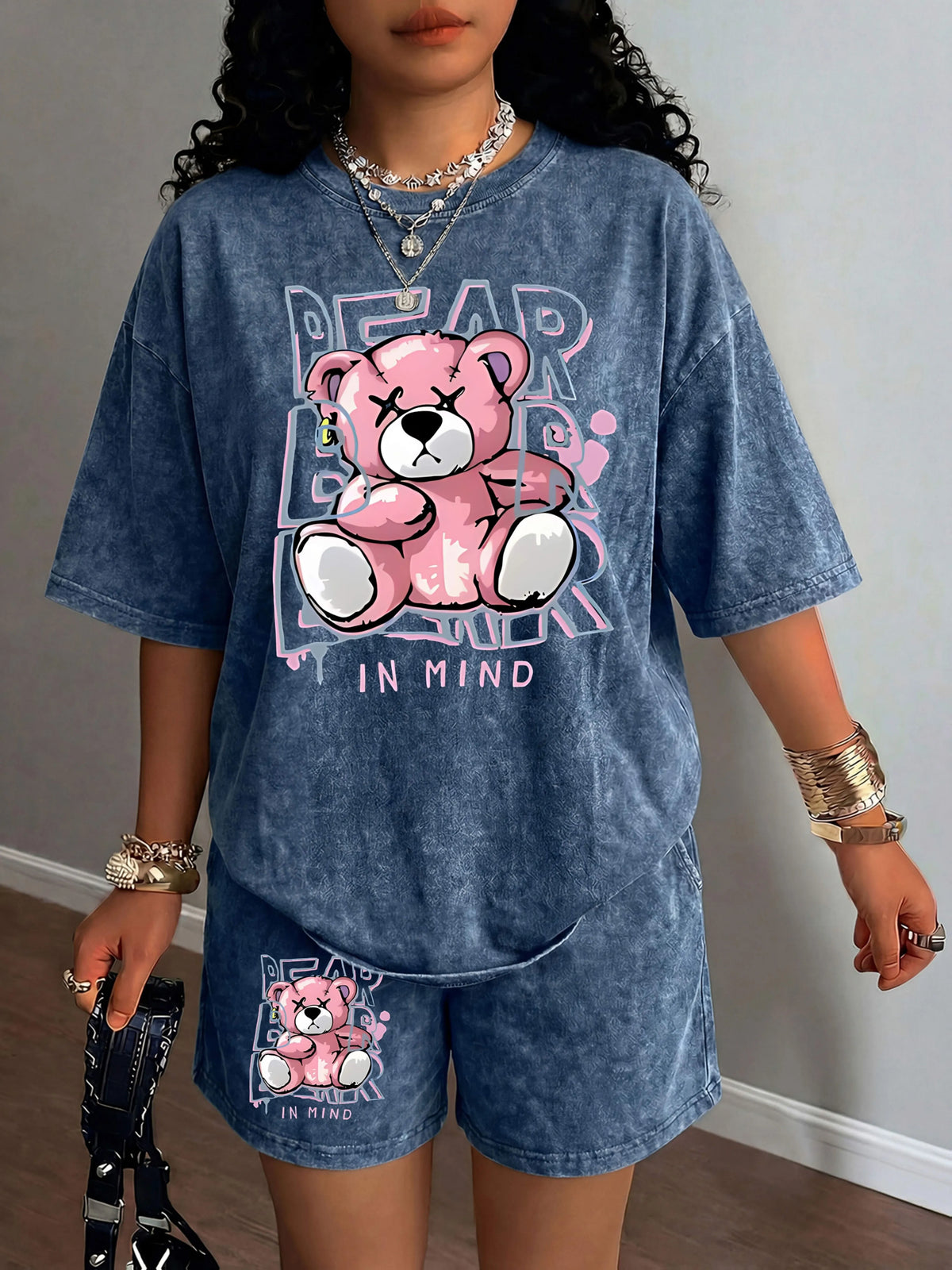 Sarah Street Casual Fashion Short-Sleeved Two Piece Sets