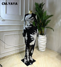 Hackensack Tie Dye Print O-neck Ruched Bodycon Long Maxi Dress