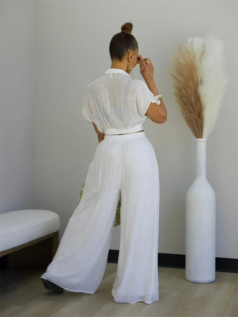 Bethany Outfit Holiday Crop and Wide Leg Matching Sets