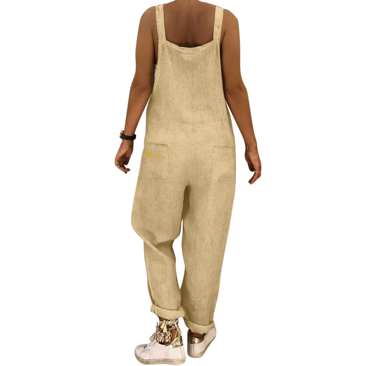 Women Plus Size Overalls Jumpsuits Casual Solid Loose Dungarees Retro Fashion