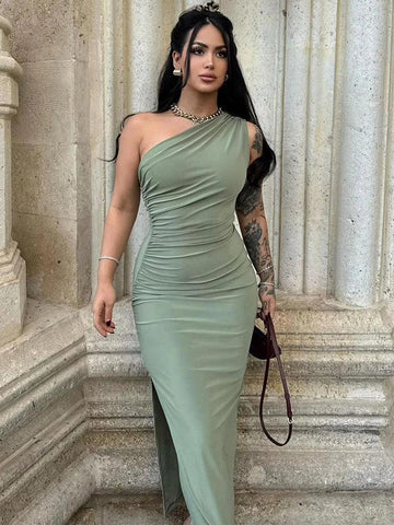 Oak Ridge Split Fashion Sleeveless Backless Slim Elegant Dress