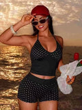 Monica Slim Fit V-Neck Halter Two-Piece Sets