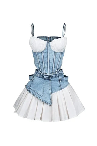 Lowville Sleeveless High Waist Slim Vest Street Wear Two-piece Sets
