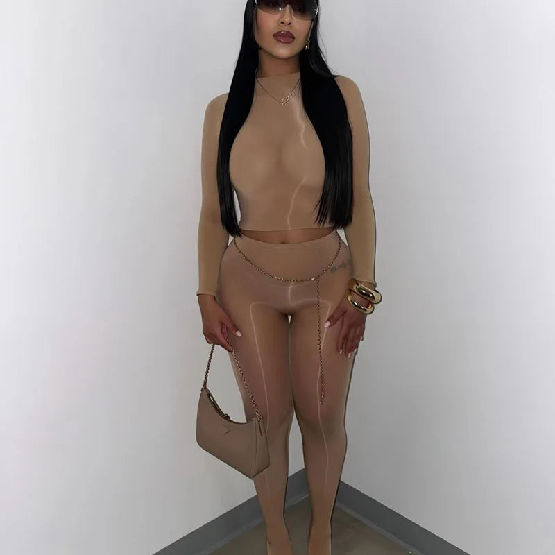 Susana Sexy Mesh See Through Two Piece Sets
