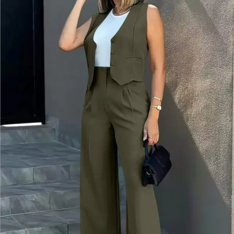 Paola Elegant Lady Vest High 2 Piece Sets