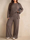 Erika Plus Size O-Neck Long Sleeve Two Piece Sets