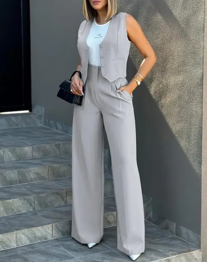 Paola Elegant Lady Vest High 2 Piece Sets