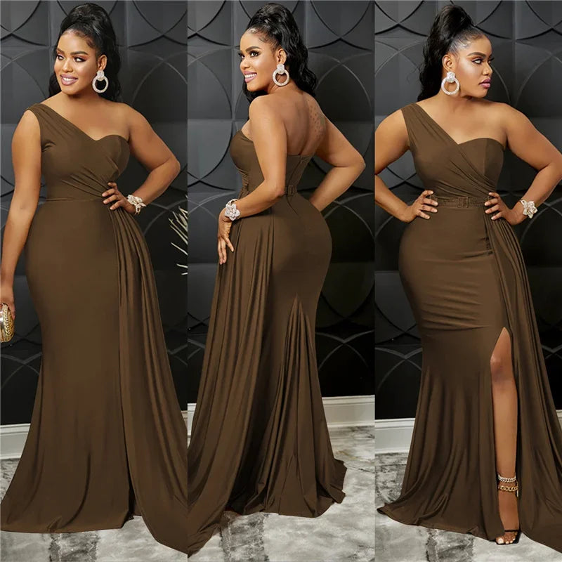 Buffalo One Shoulder Mermaid Evening Dress