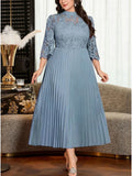 Lawrence Plus Size Lace Street Style Casual Big Size Oversized Maxi Dress