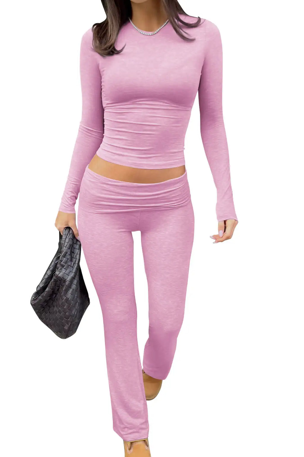 Victoria Casual Workout Outfits Long Sleeve Two Piece Sets