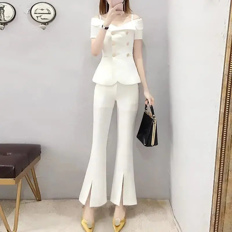 Naomi Outfit Wide Leg Trouser Suit Two Piece Sets