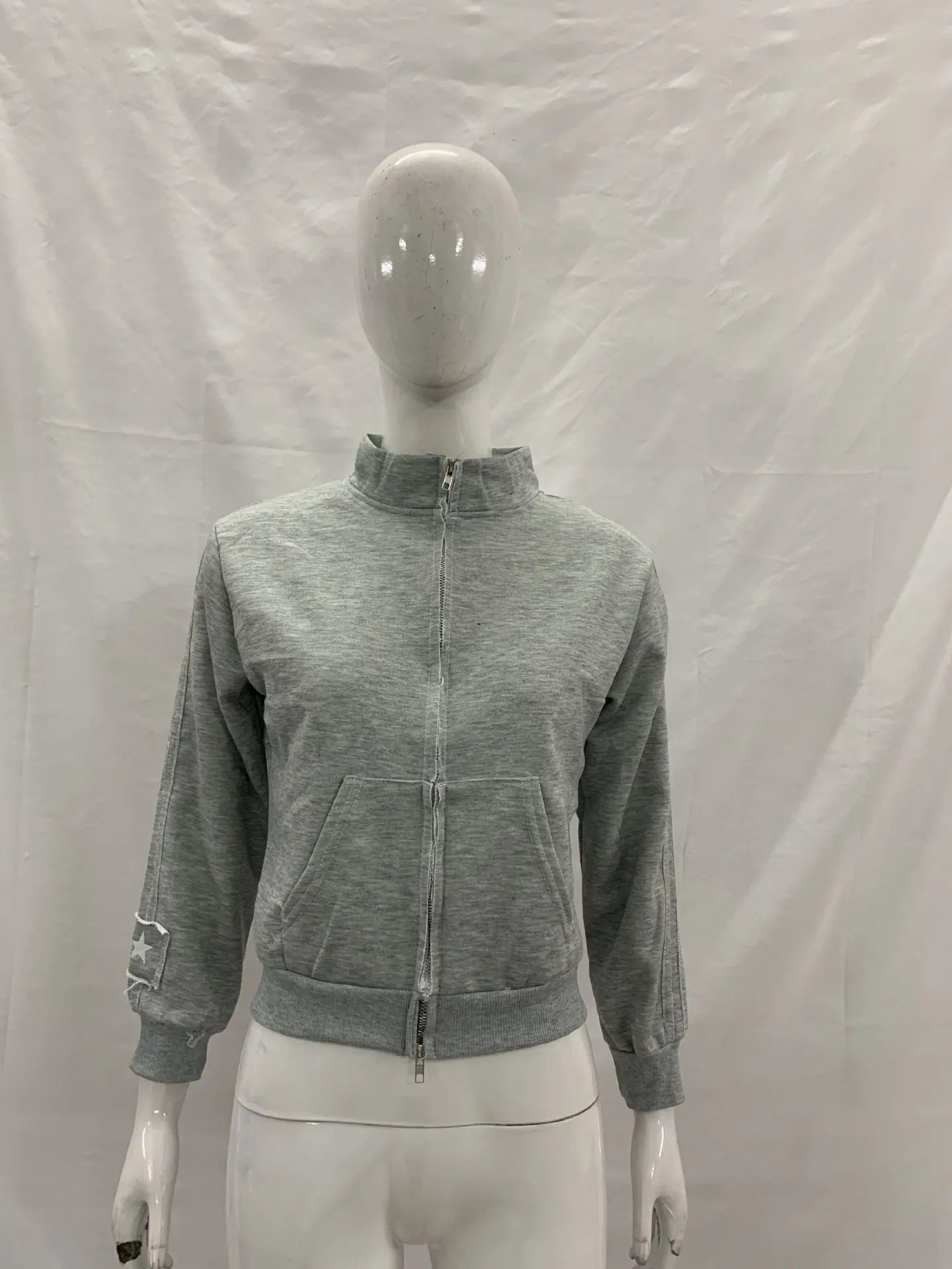 Mikaela Casual slim fit spicy girl patch embroidered zipper jacket