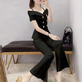 Naomi Outfit Wide Leg Trouser Suit Two Piece Sets