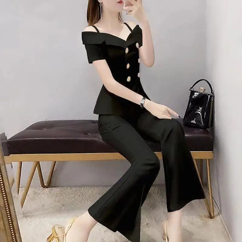 Naomi Outfit Wide Leg Trouser Suit Two Piece Sets