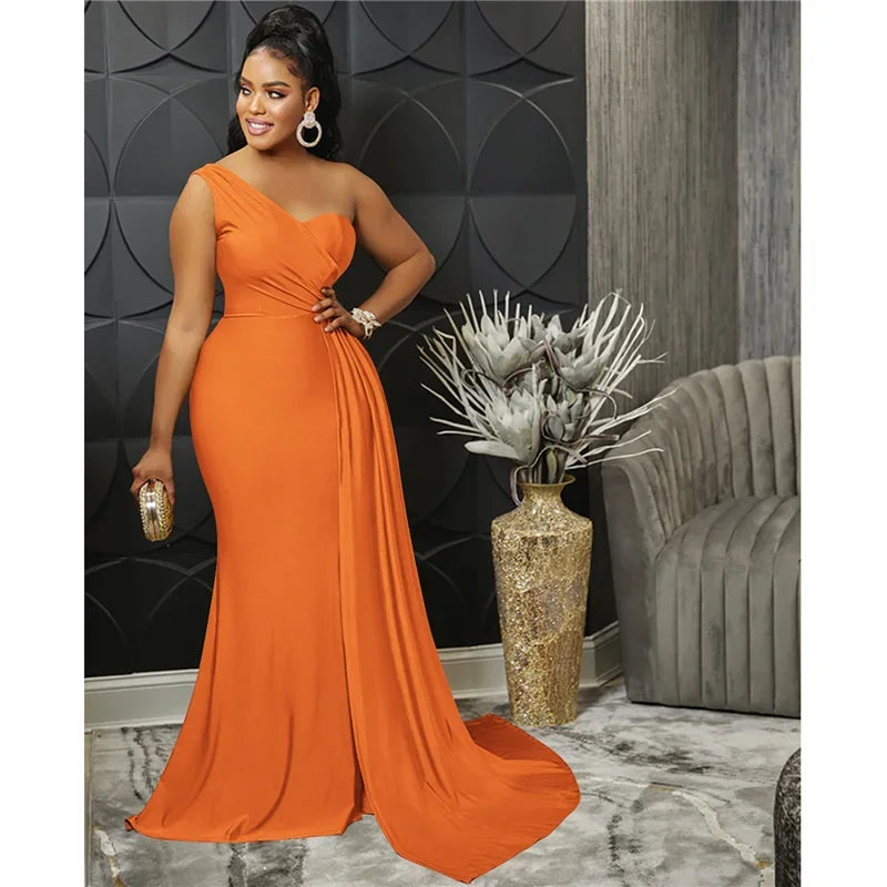 Buffalo One Shoulder Mermaid Evening Dress