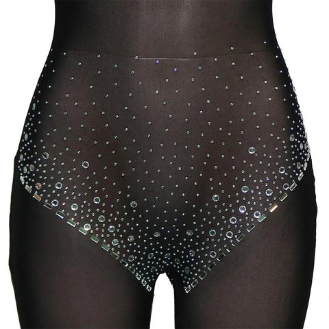 Union Square Fashion Sexy Mesh Perspective Hot Drill Long Sleeve Jumpsuit