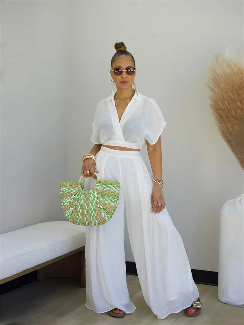 Bethany Outfit Holiday Crop and Wide Leg Matching Sets