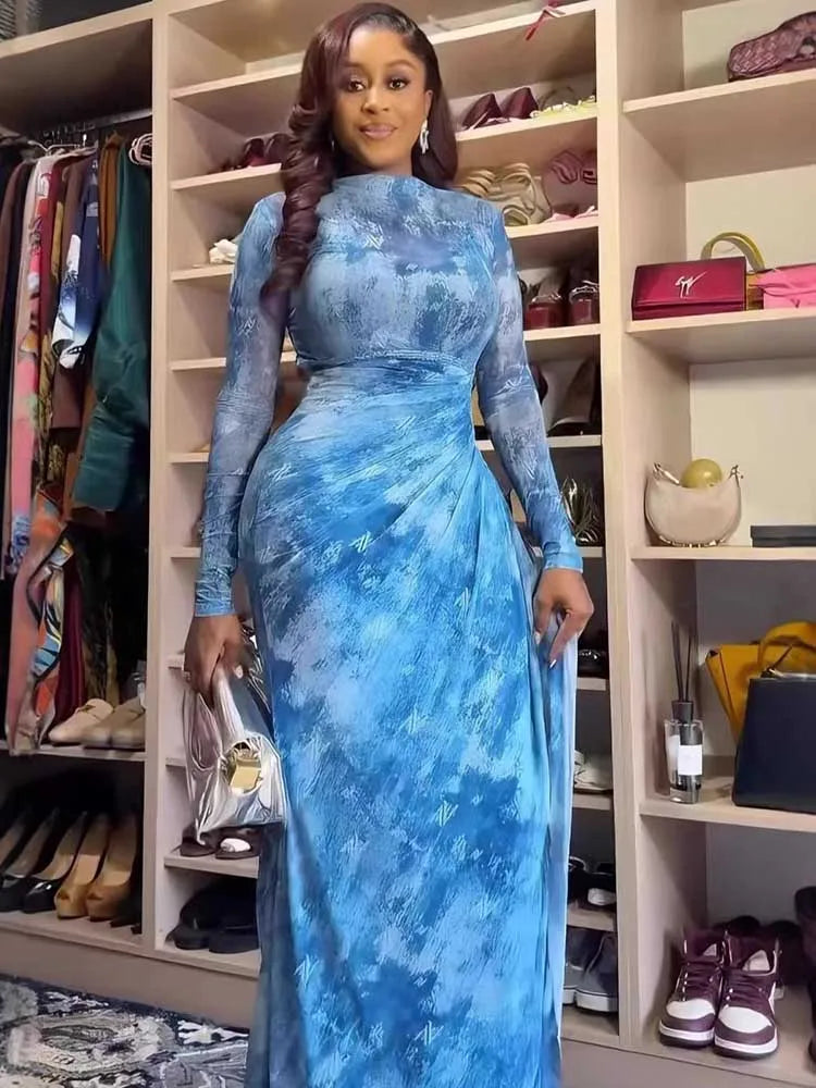 Hamilton Beach Casual Holiday Long Sleeve Waist Slimming Maxi Dress