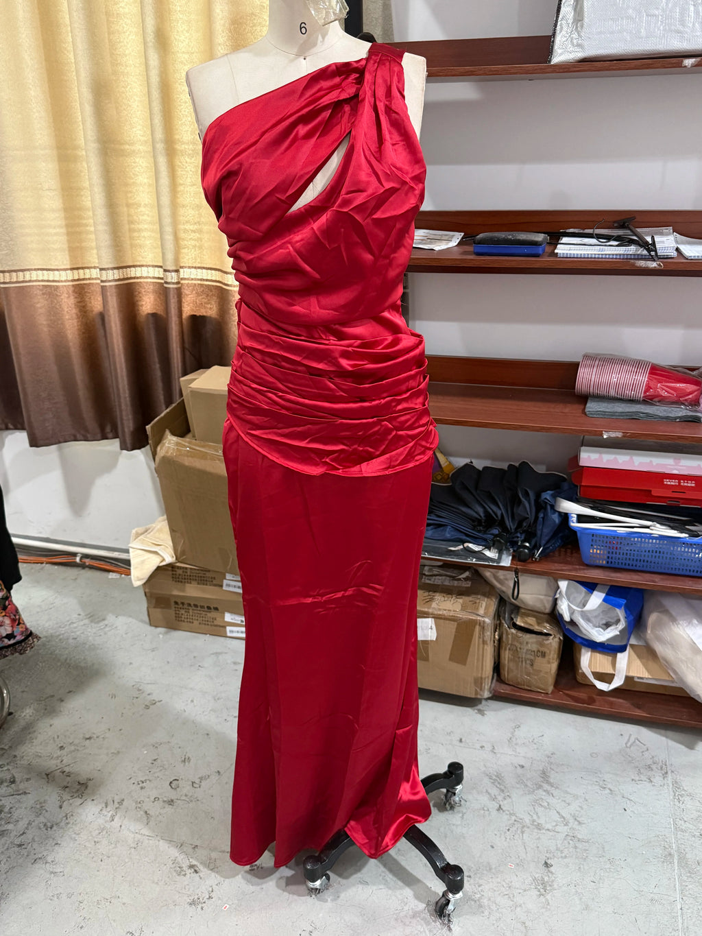 Tapansee Solid Sexy Pleated Strapless Off Shoulder Backless High Waist Split Maxi Dress
