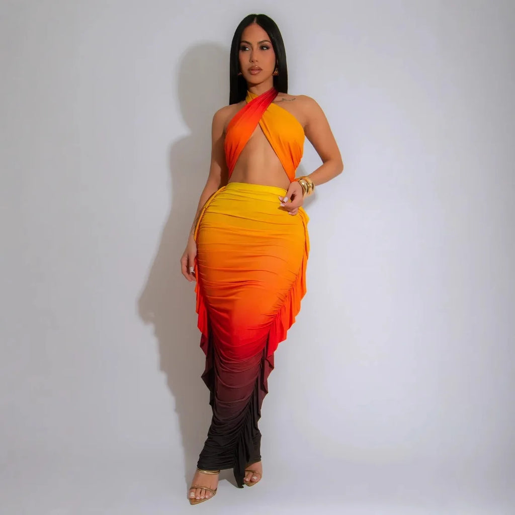 Jazmin Printed Women's Sleeveless Two Piece Sets