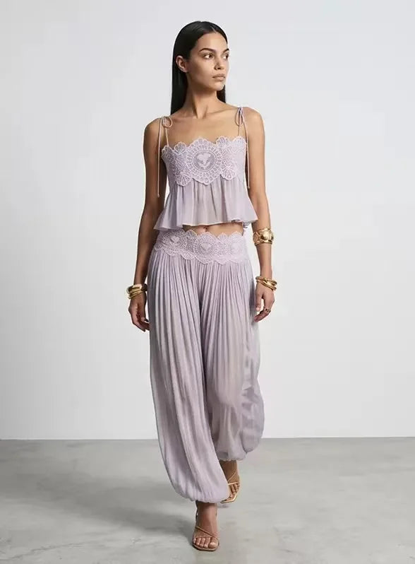 Melany Hollow Out Women's Elegant Two Piece Sets