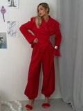 Gabi Cinched Waist Asymmetrical Two Piece Sets