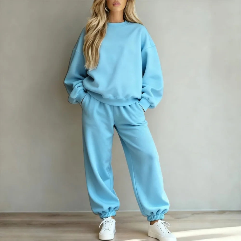 Diana Long-sleeved Casual Loose Fitting Two Piece Sets