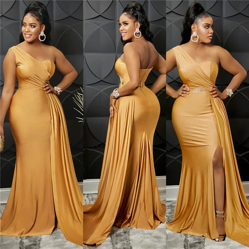 Buffalo One Shoulder Mermaid Evening Dress