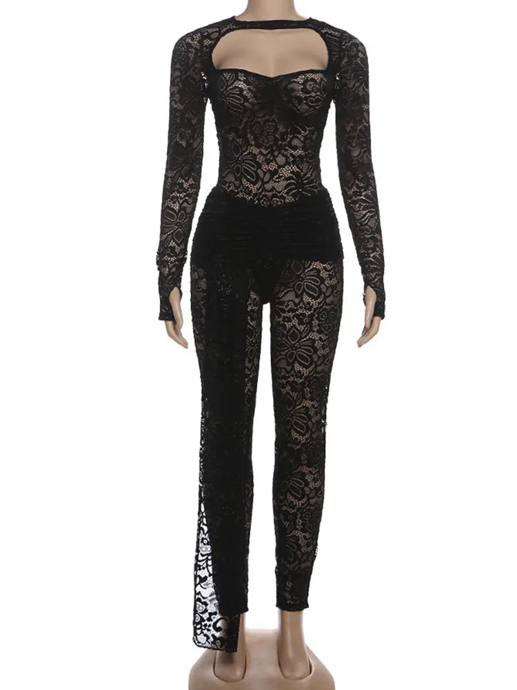 Crown Heights Puss Jacquard Hipster Coquette Backless Flanging Ribbon Jumpsuit
