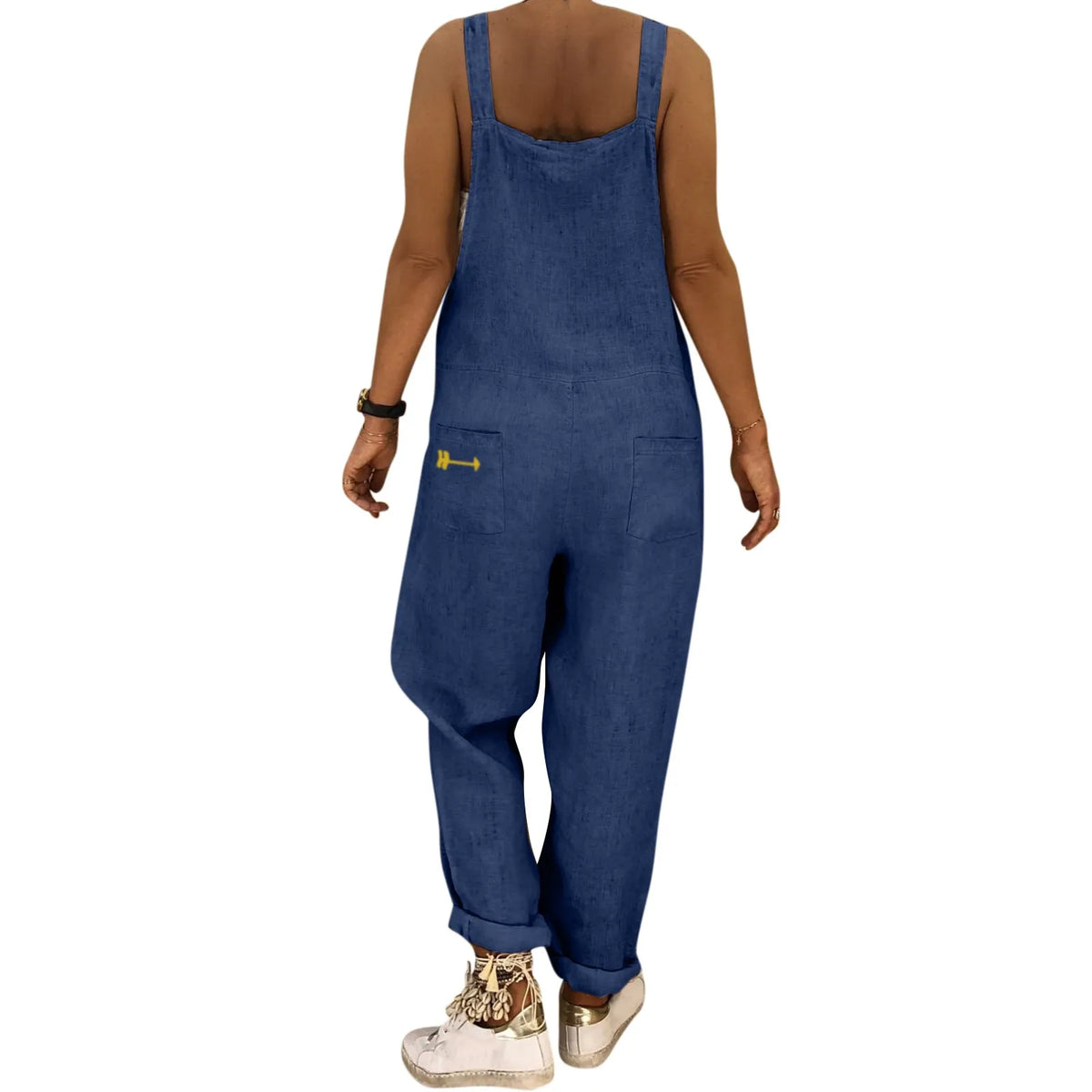 Women Plus Size Overalls Jumpsuits Casual Solid Loose Dungarees Retro Fashion