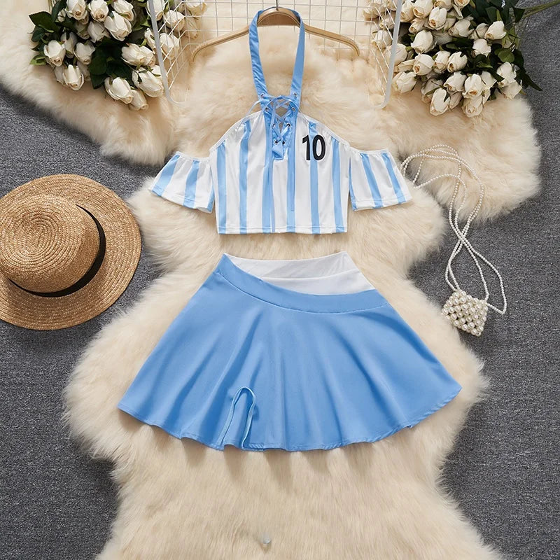 Emily Sleeveless Slim Backless Hallow Two Piece Sets