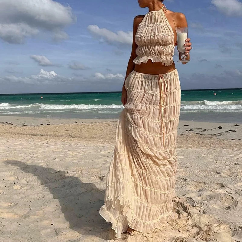 Romina Sexy Backless Matching Suit Two Piece Sets