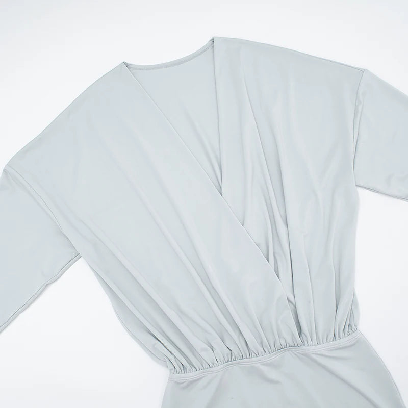 Elegant Peach Hip Full Sleeve Banquet Clubwear Skinny Mini Bodycon Dress