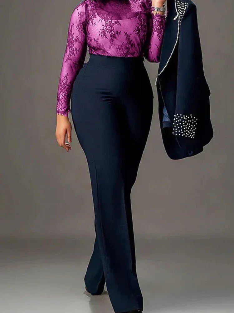 Bernarda Elegant Fashionable Elastic Two Piece Set