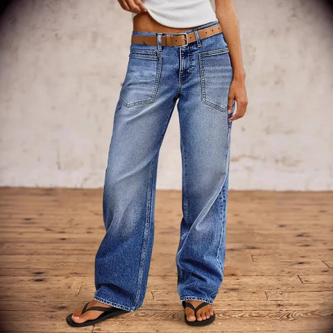 Jeans Denim Pant Women Vintage Wide Leg Long Pants Casual Loose High Waist Straight