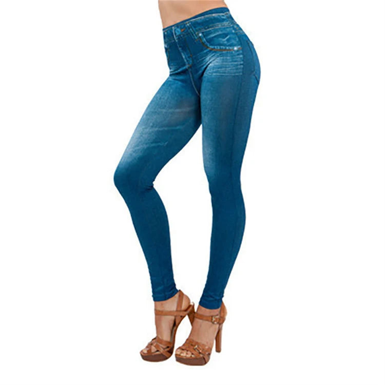 Acapulco Push Up Seamless High Waist Faux Denim Leggings