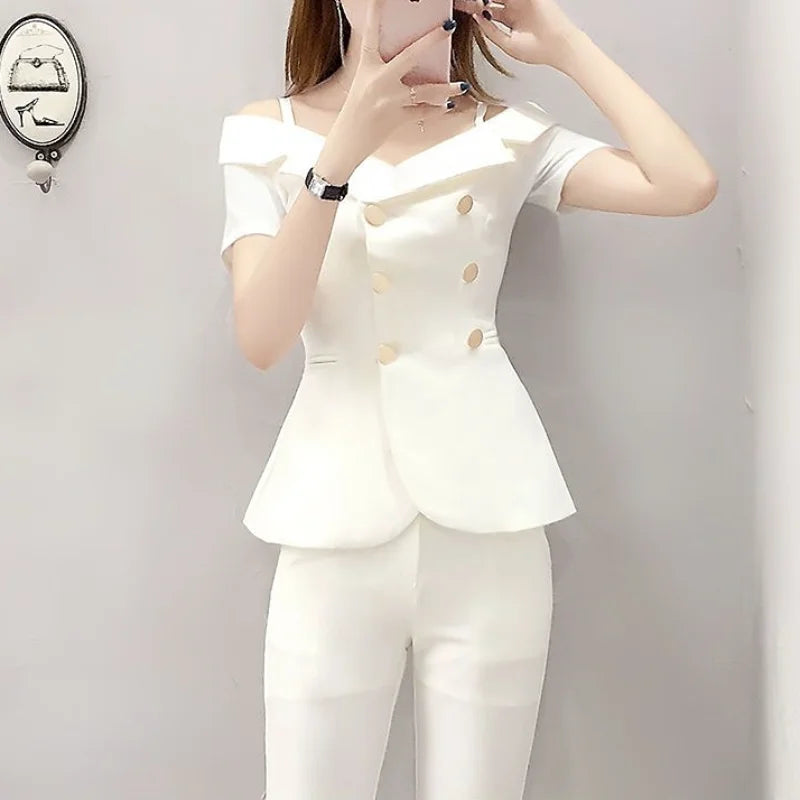 Naomi Outfit Wide Leg Trouser Suit Two Piece Sets