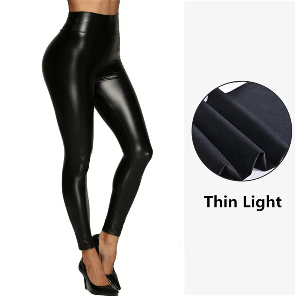 Dushore Leather Large Multi Color Pants High Waist Four Elastic Hip Lifting Leggings